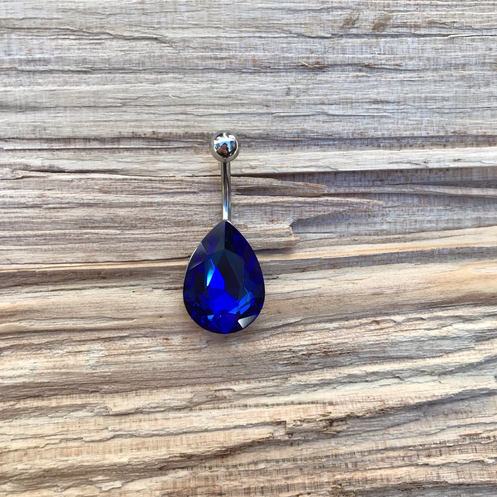 Blue Iridescent Belly Button‎ Navel Ring